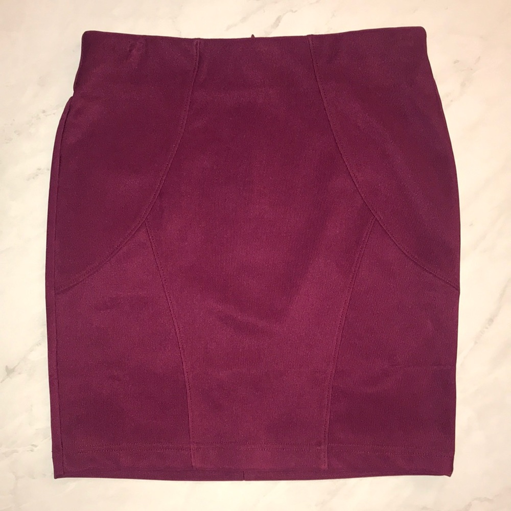 Burgandy bondage mini skirt